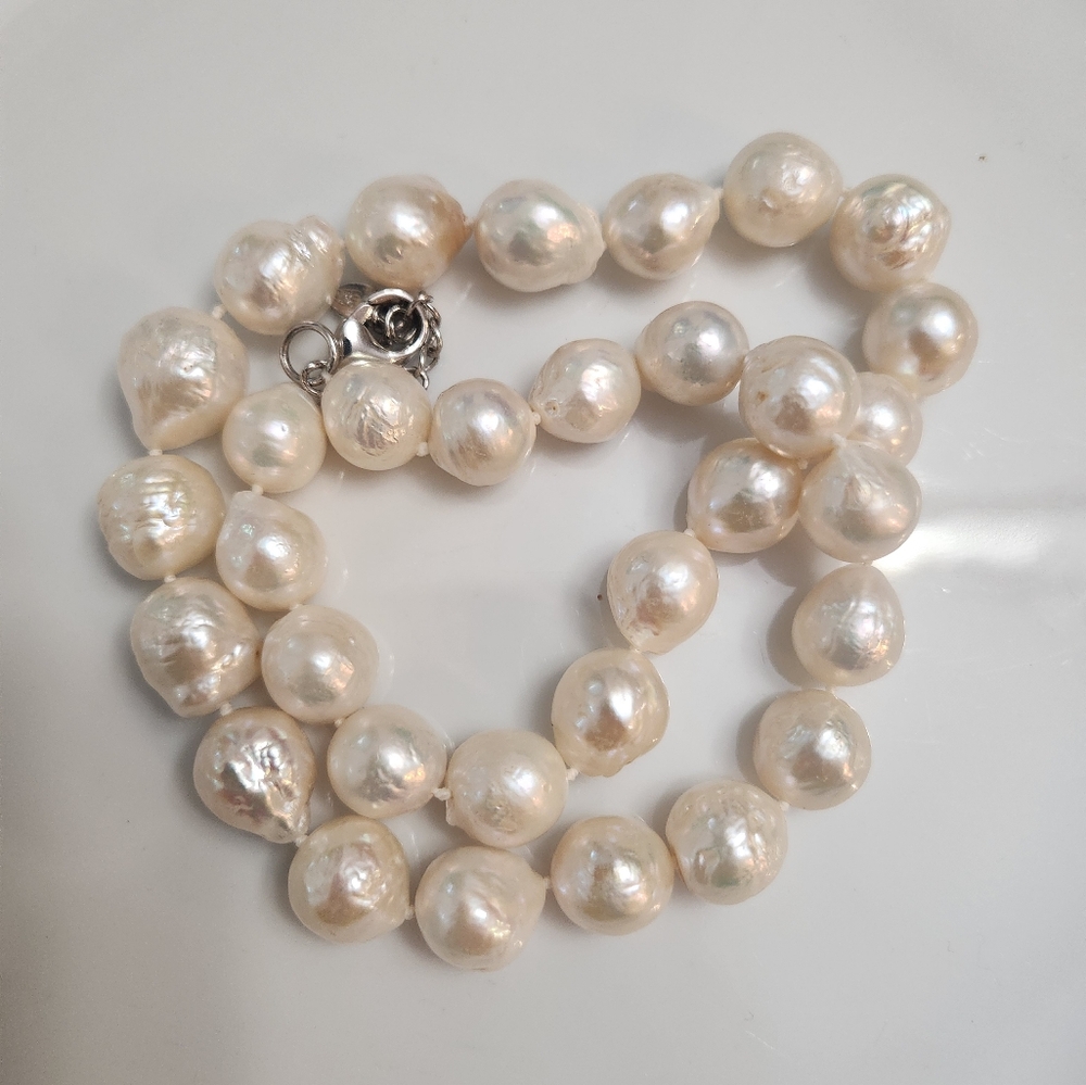 Pearl Necklace Genuine Large Baroque